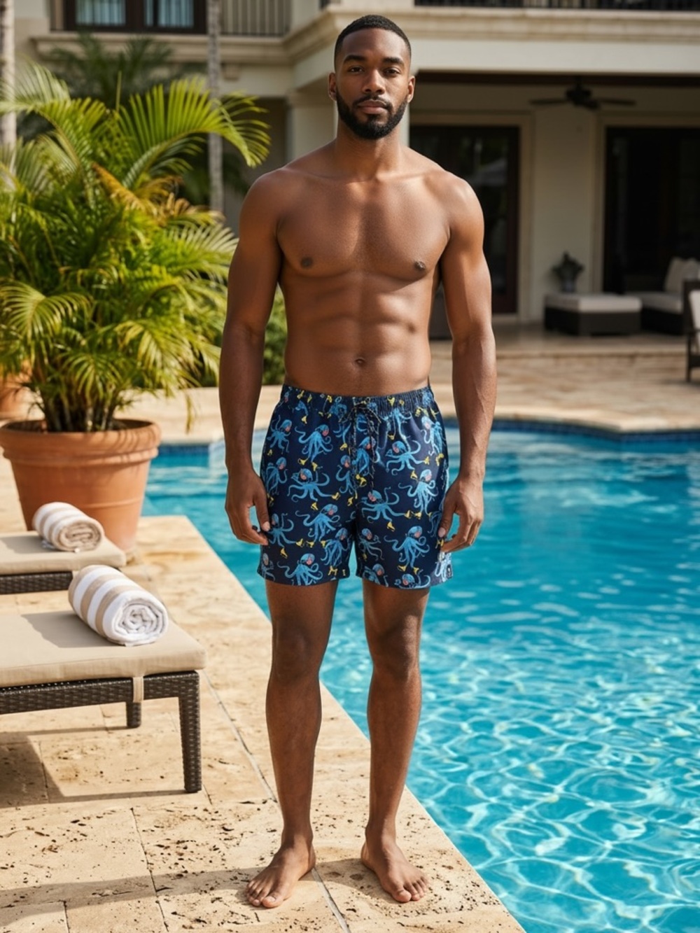 NWT L No Boundaries Pool Party Swim Trunks Men’s Graphic Print Board Shorts